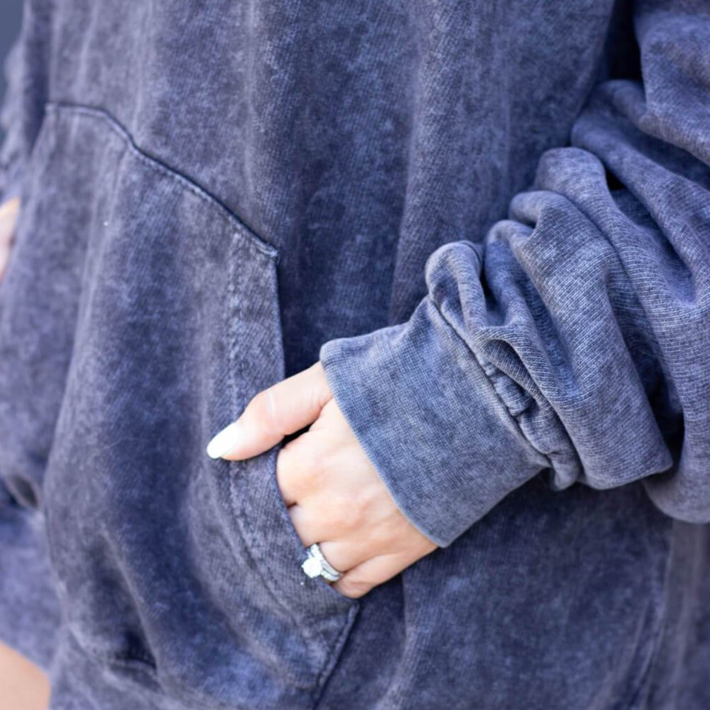 Acid Wash Coffee Rocker Hoodie