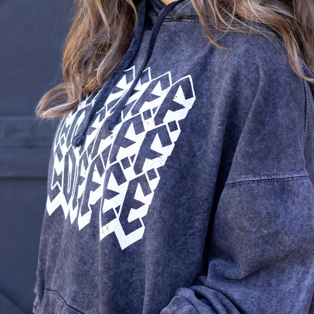 Acid Wash Coffee Rocker Hoodie